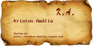 Kriston Amália névjegykártya
